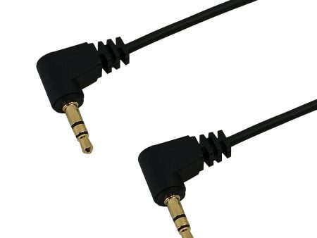 3.5mm Stereo Male Right Angle to Male Right Angle Cable - Riser Rated CMR FT4 - Black Hot on Sale