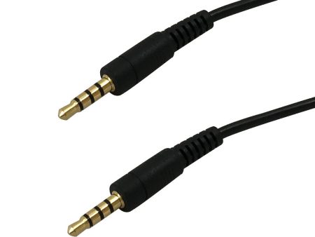 3.5mm 4C Male to Male Cable - Riser Rated CMR FT4 - Black Supply