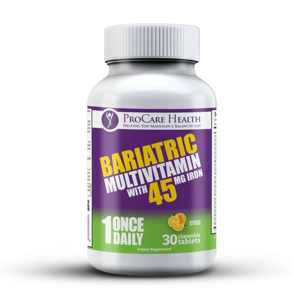 ProCare Health - Bariatric Multivitamin Chewable - 45mg Iron - Citrus - 1 Once Daily - 30ct Bottle Cheap