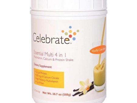 Celebrate Vitamins - Essential Multi 4 in 1 - Vanilla Cake Batter - Multivitamin, Calcium & Protein Shake - 14 Serving Jug For Cheap