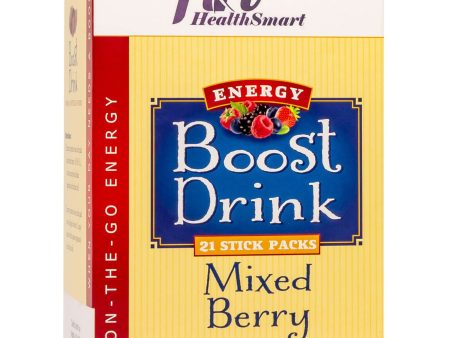 HealthSmart Energy Boost Drink Mix - Mixed Berry - 21 Servings Box Sale