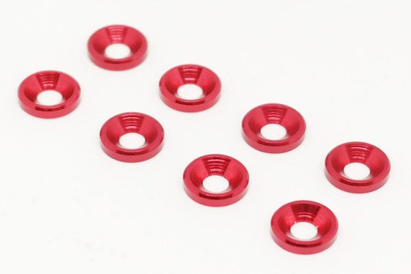 BE6301R 3mm Countersunk Aluminium Anodised Washers Red Online now