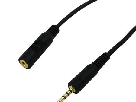 2.5mm 4C Male to Female Cable - Riser Rated CMR FT4 - Black For Sale