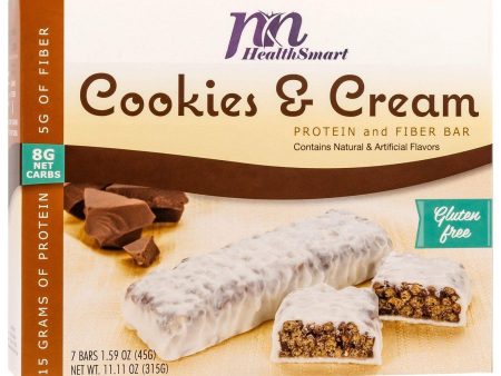 HealthSmart Protein & Fiber Divine Bars - Cookies and Cream, 7 Bars Box Online Sale