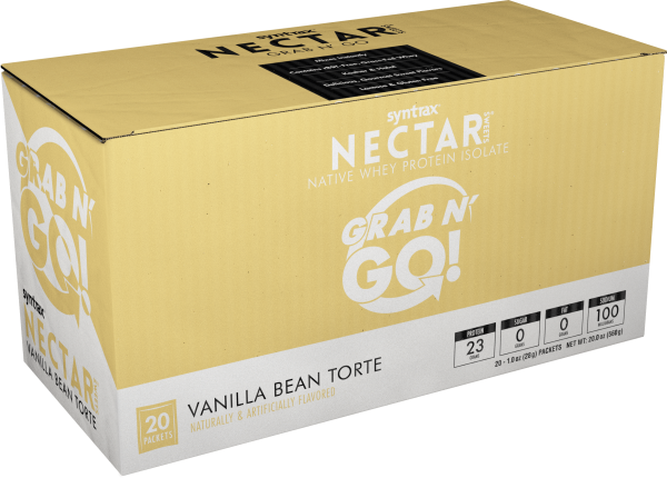 Syntrax - Nectar Protein Powder - Grab N Go - Vanilla Bean Torte - 20 Individual Servings Discount