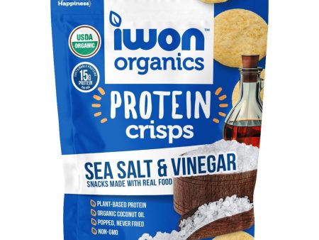 IWON Organics Protein Crisps - Sea Salt & Vinegar - 3oz Bag (3 Servings Per Bag) Online now