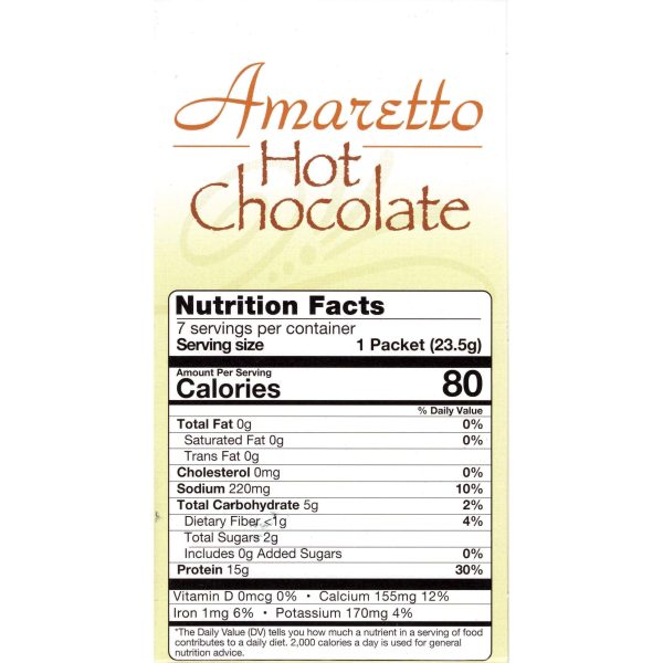 HealthSmart Protein Hot Chocolate - Amaretto, 7 Servings Box Cheap