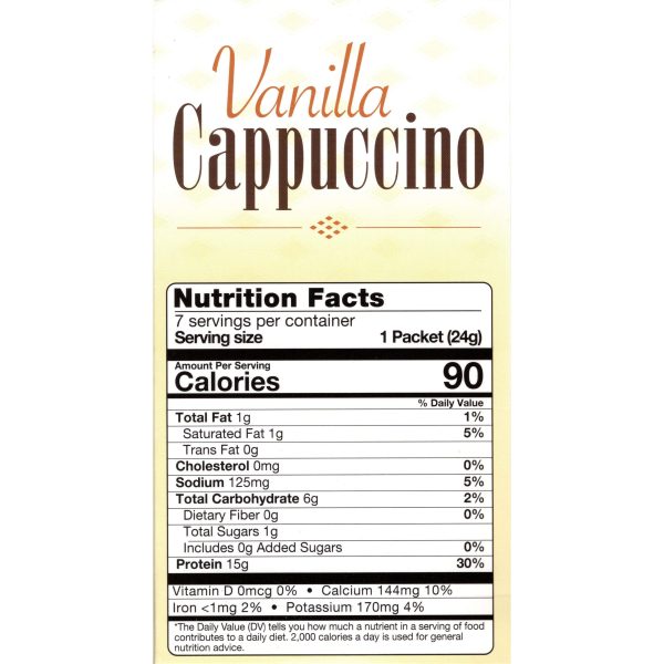 HealthSmart Protein Hot Cappuccino - Vanilla, 7 Servings Box Cheap