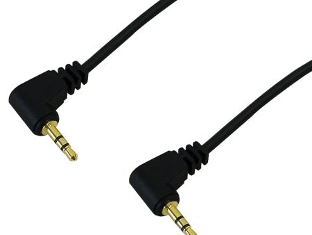 2.5mm Stereo Male Right Angle to Male Right Angle Cable - Riser Rated CMR FT4 - Black Cheap