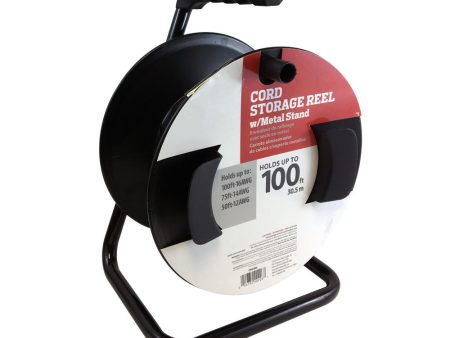 Cord Reel with Metal Stand - Black Supply