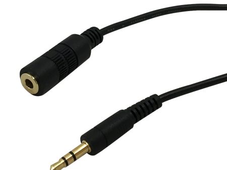 3.5mm Stereo Male to Female Cable - Riser Rated CMR FT4 - Black Hot on Sale