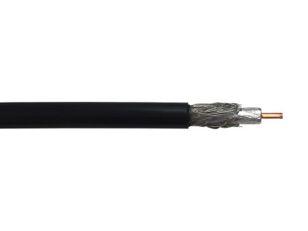 1000ft RF-195 bulk cable 90% TC braid + foil Black Online now