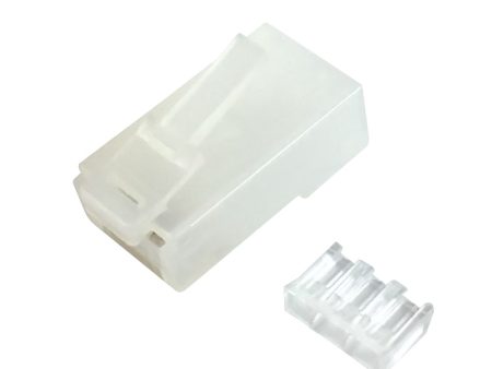 RJ45 2 Piece Cat6 Plug Rugged PCM Material for Solid or Stranded Round Cable (8P 8C) - Pack of 50 For Sale