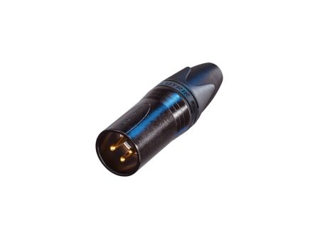 Neutrik 3-Pin XLR Male Connector - Black with Gold Pins Online Sale