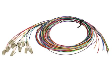 3m LC PC 12-Fiber OM3 Multimode Simplex 50 micron - 900um Pigtail - Color Coded Discount