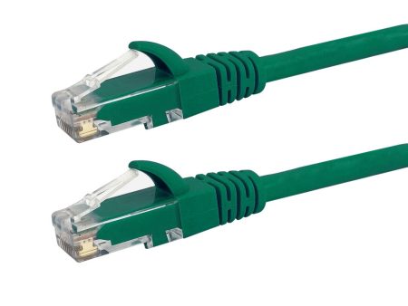 RJ45 Cat6 550MHz Molded Patch Cable - Premium Fluke® Patch Cable Certified - CMR Riser Rated - Green Sale