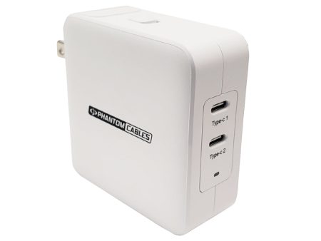 USB Travel Charger - 65W - USB Type-C (20W) - USB Type-C (60W) - GaN - White Hot on Sale