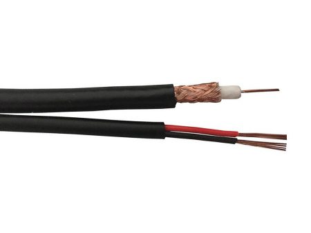 500ft RG59 20AWG BC 95% CCA Braid + 2C 18AWG CCA Siamese Bulk Cable CMR - Black Supply