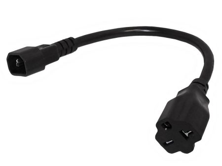 1ft NEMA 6-15 20R to IEC C14 Power Cable - 14AWG - SJT Jacket Supply