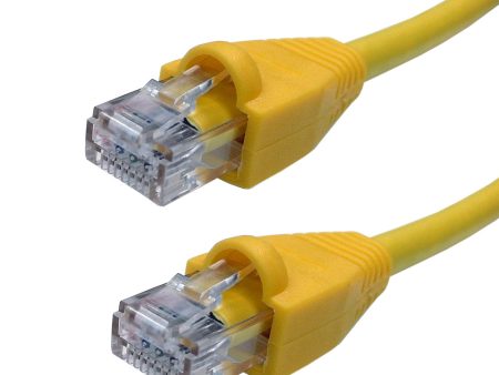 Regular Boot Custom RJ45 Cat6 550MHz Assembled Patch Cable - Yellow on Sale