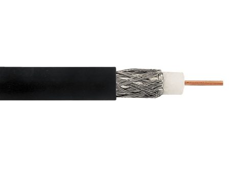 RG6 18AWG Solid Copper Covered Steel 60% AL Braid + 100% Foil 75 Ohm CMR Bulk Cable - Black Online Hot Sale