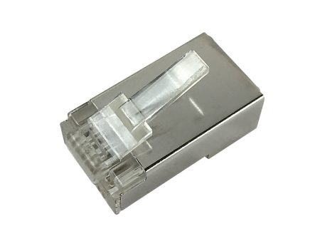 RJ45 1 Piece Cat6 Plug Shielded for Round Cable (Solid or Stranded) (8P 8C) - Pack of 50 Online Sale