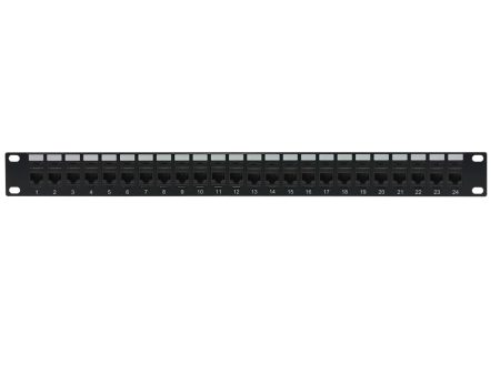 24-Port CAT6 Patch Panel, 19  Rackmount 1U - Pass-Through Supply