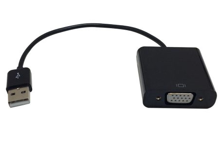 6 inch USB 2.0 A Male to VGA Female Adapter - Black For Sale