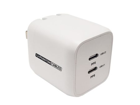 USB Wall Charger - 45W - USB Type-C (25W) - USB Type-C (20W) - GaN & PPS - White Online Hot Sale