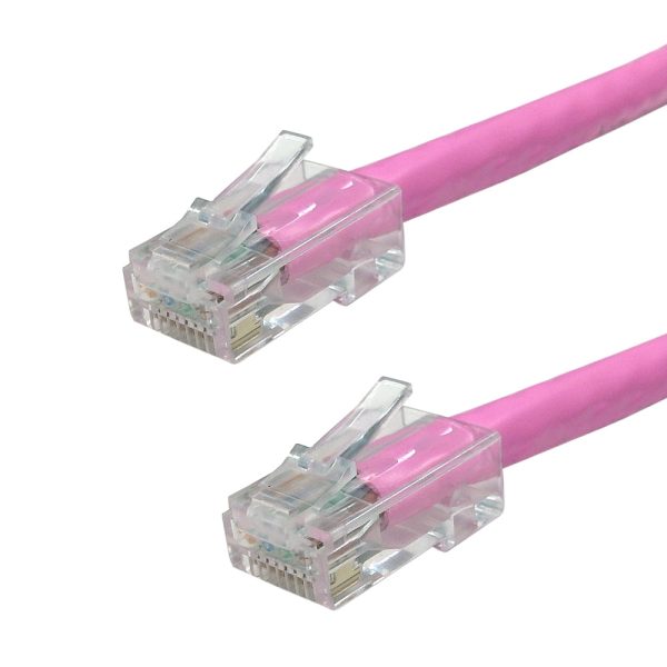 No Boot Custom RJ45 CAT5E 350MHz Assembled Patch Cable - Pink For Cheap