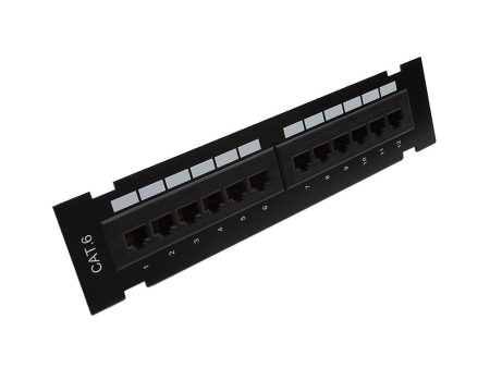 12-Port CAT6 Patch Panel, Self Mount Patch Panel - 110 Punch-Down Hot on Sale