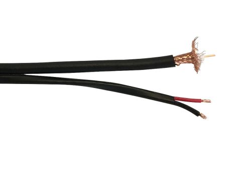 1000ft RG59 20AWG BC 95% CCA Braid + 2C 18AWG Cca, Direct Burial Pe - Black For Cheap