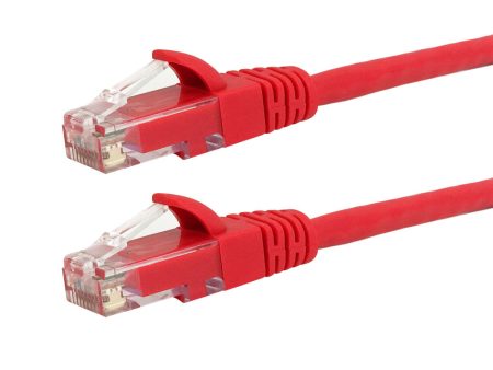 RJ45 Cat6 550MHz Molded Patch Cable - Premium Fluke® Patch Cable Certified - CMR Riser Rated - Red Supply