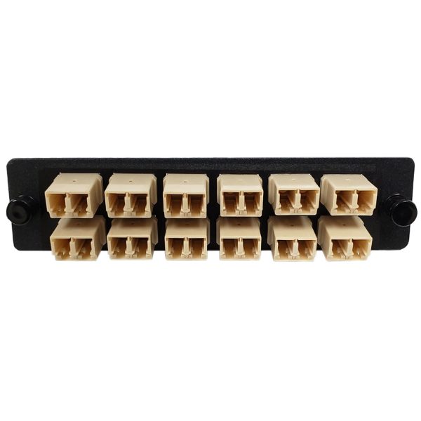 Loaded LGX Adapter Panel with 12x Duplex LC PC Multimode - Black Hot on Sale