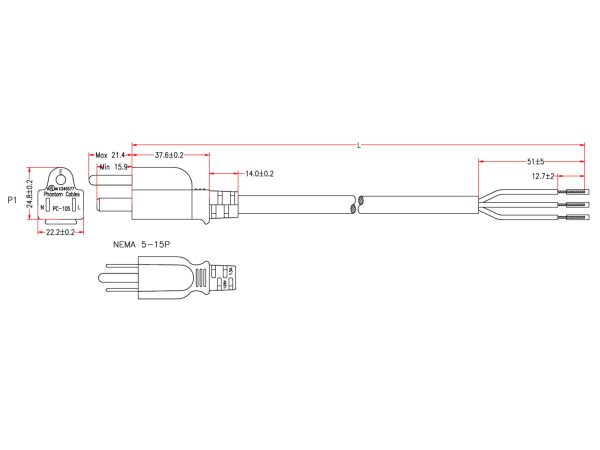 5-15P to ROJ Power Cable - SJT For Discount