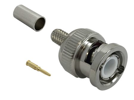 BNC Male Crimp Connector for RG58 (LMR-195) 50 Ohm Online Sale