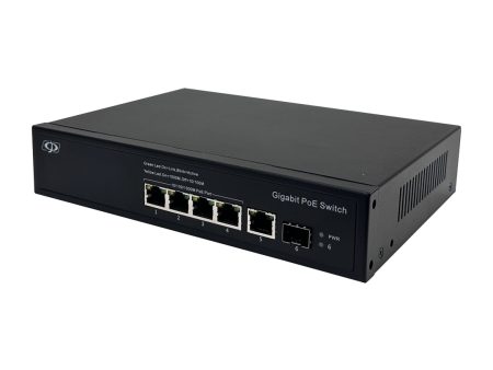 4-Port Gigabit 120W PoE+ Switch + 1-Port RJ45 Uplink + 1-Port SFP - Desktop - Unmanaged - IEEE 802.3at af Supply