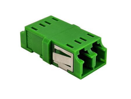 LC LC APC Fiber Coupler F F Singlemode Duplex Ceramic Reduced Flange - Green Sale