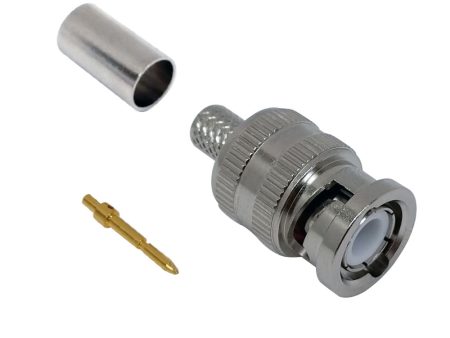 BNC Male Crimp Connector for RG6 Cable - 12GHz Max Hot on Sale