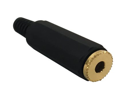 3.5mm Stereo Female Solder Connector - Black For Sale