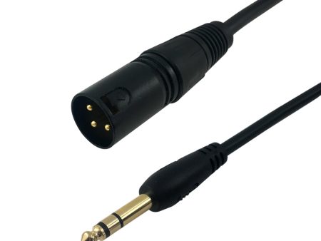 XLR 3-pin Male to 1 4 Inch TRS Male Balanced Cable Online now