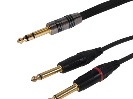 Premium Phantom Cables 1 4 inch TRS Male to 2x 1 4 inch TS Male Audio Cable FT4 Fashion