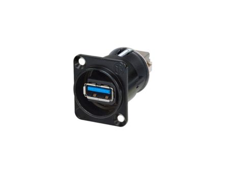 Neutrik Panel Mount USB 3.0 Jack - Feedthrough - Black For Cheap