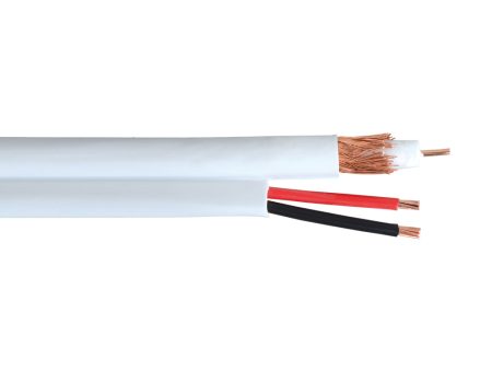 500ft RG59 Coax + 2C 18AWG BC Siamese Bulk Cable CMP Plenum - White For Sale