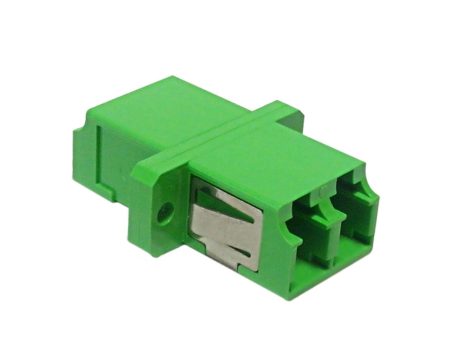 LC LC APC Fiber Coupler F F Singlemode Duplex Ceramic Panel Mount, Green on Sale