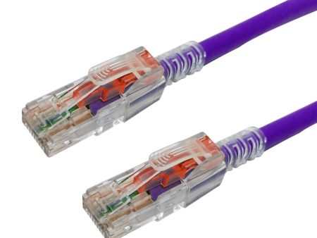 RJ45 Cat6 Patch Cable - Custom Locking Style Boot - Purple Online Sale