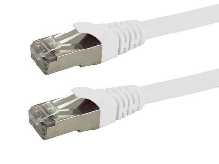 Shielded Custom RJ45 Cat6 550MHz Assembled Patch Cable - White Online Sale