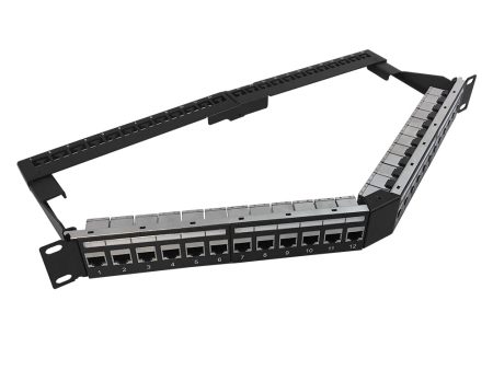 24-Port Angled CAT6 Shielded Patch Panel, 19  Rackmount 1U - Pass-Through For Discount