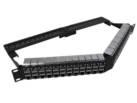 48-Port Angled CAT6 Shielded Patch Panel, 19  Rackmount 2U - Pass-Through Online Sale