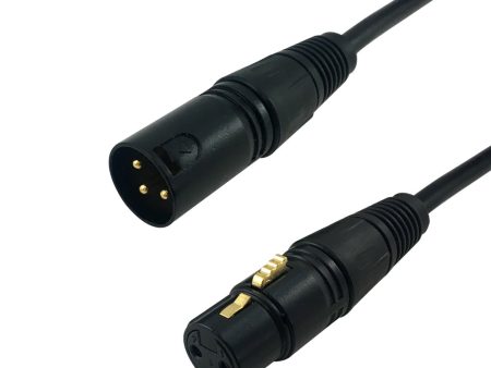 XLR 3-pin Male to XLR 3-pin Female Balanced Cable - Black Discount